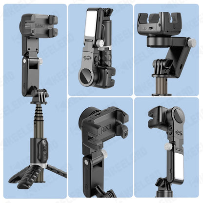 The shooting Mode Gimbal Stabilizer Selfie Stick Tripod with Fill Light