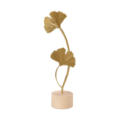 Gold Ginkgo Leaf Crafts Leaves Sculpture Luxury Living Room Decor