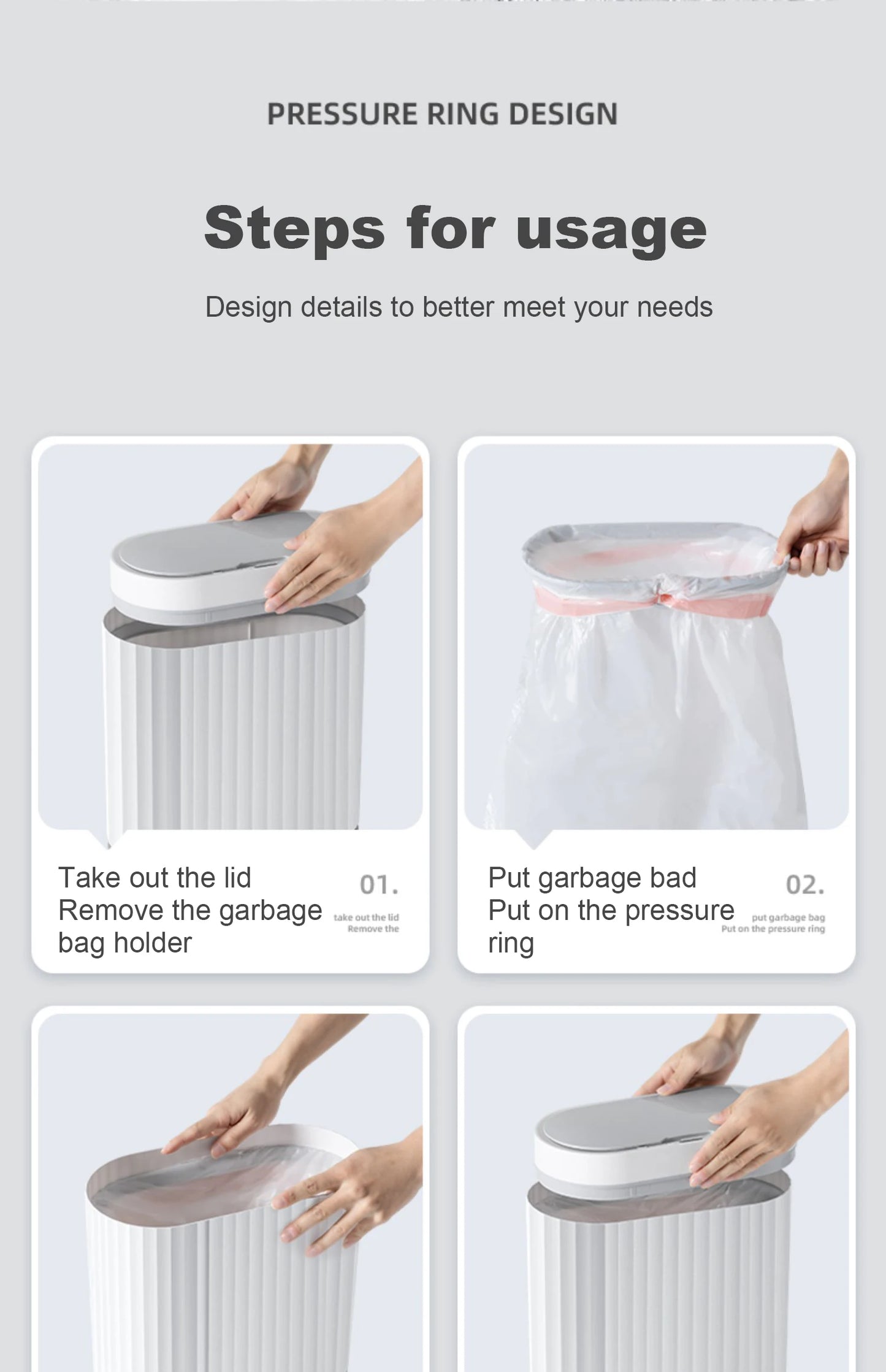 Automatic Sensor Trash Can Luxury Bathroom Trash Can