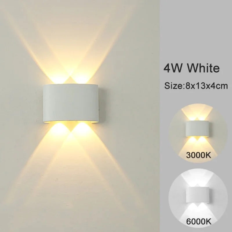 Modern Indoor Outdoor Lamp, White Up Down Wall Mount Lights