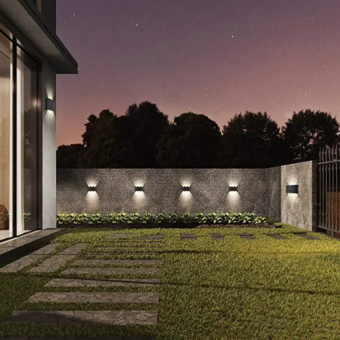 Modern Indoor Outdoor Lamp, White Up Down Wall Mount Lights