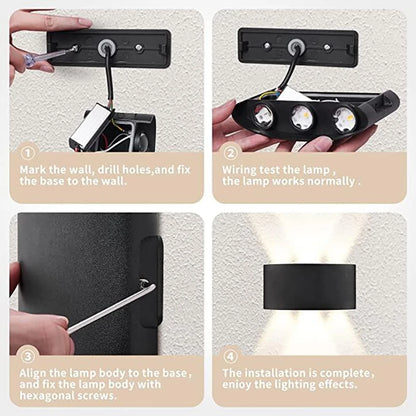 Modern Indoor Outdoor Lamp, White Up Down Wall Mount Lights