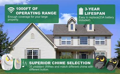 Wireless Doorbell Chime - 300 meters Long Range Wireless doorbell