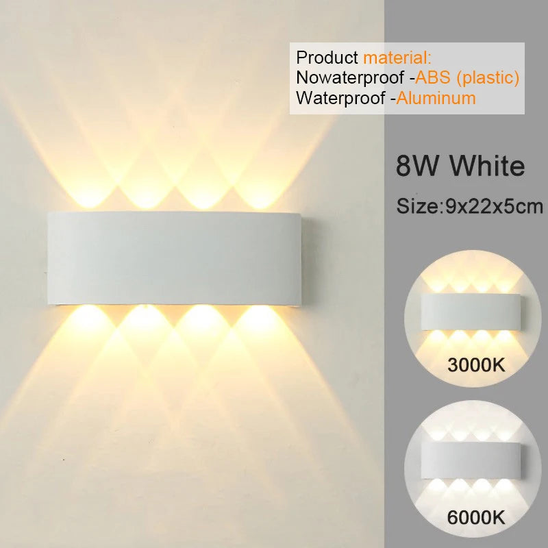 Modern Indoor Outdoor Lamp, White Up Down Wall Mount Lights