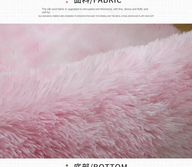 Ultra Soft Plush Round Rug Mat - Fluffy White Carpet for Living Room