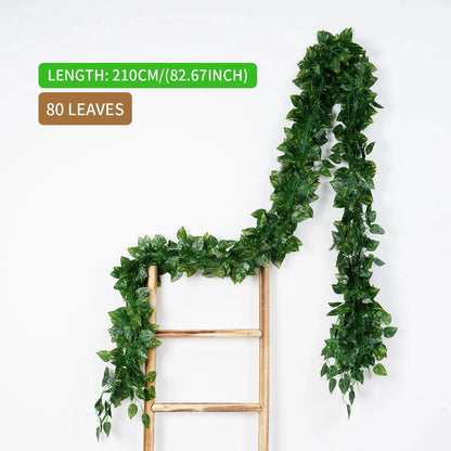 Green Ivy Leaf Hanging Vine Artificial Garland Silk Wall Plant Decoration