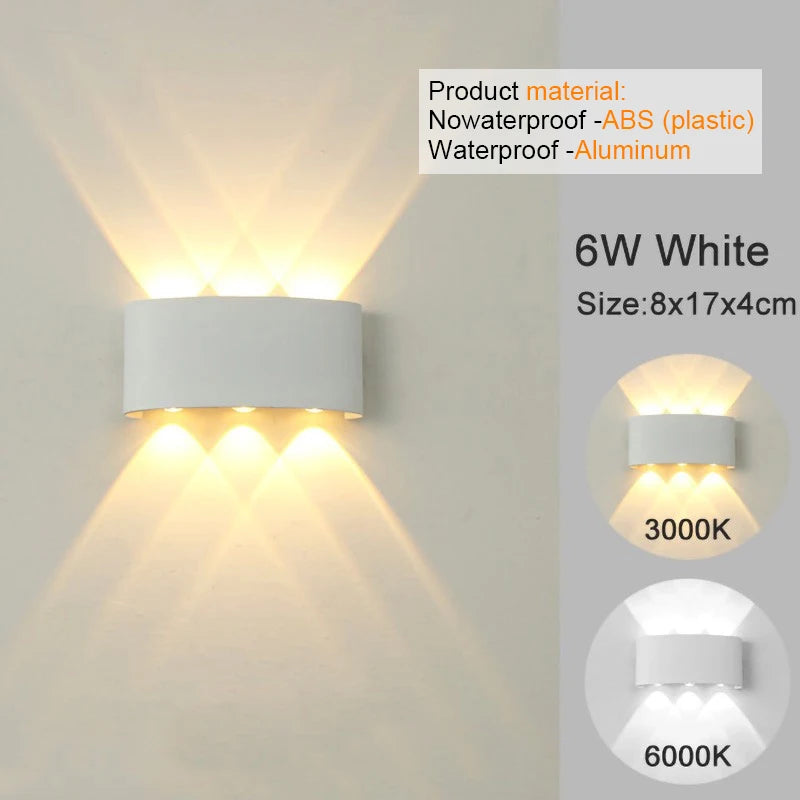 Modern Indoor Outdoor Lamp, White Up Down Wall Mount Lights