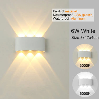 Modern Indoor Outdoor Lamp, White Up Down Wall Mount Lights