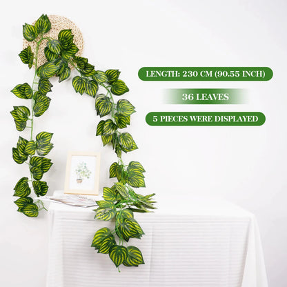 Green Ivy Leaf Hanging Vine Artificial Garland Silk Wall Plant Decoration