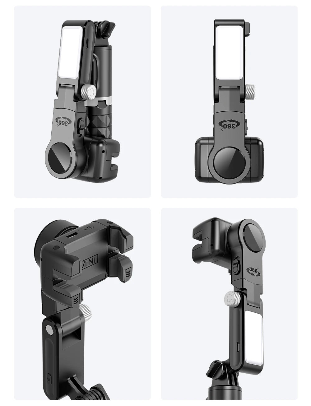 The shooting Mode Gimbal Stabilizer Selfie Stick Tripod with Fill Light