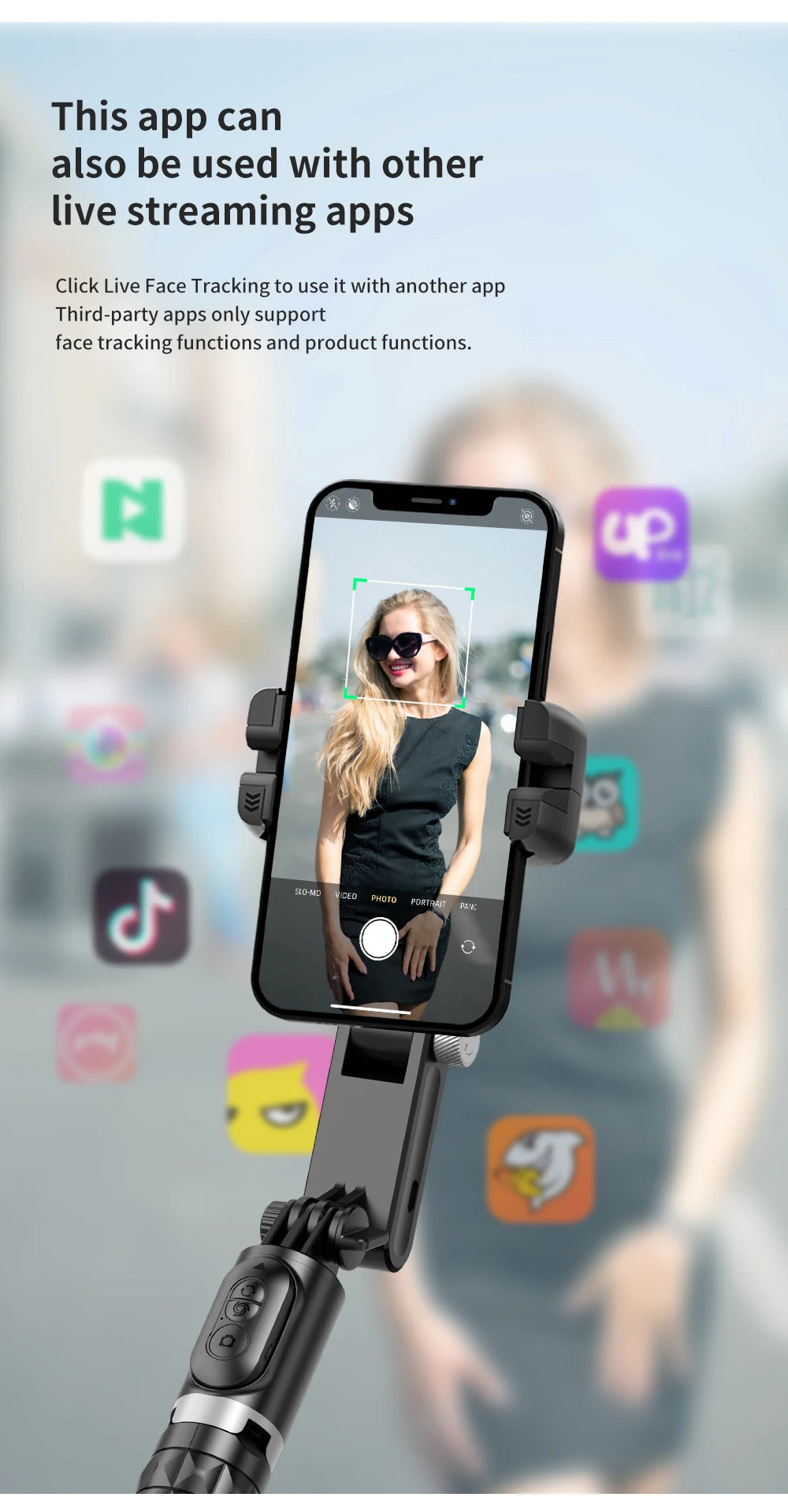 The shooting Mode Gimbal Stabilizer Selfie Stick Tripod with Fill Light