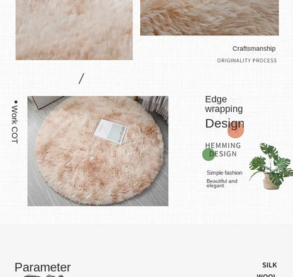 Ultra Soft Plush Round Rug Mat - Fluffy White Carpet for Living Room