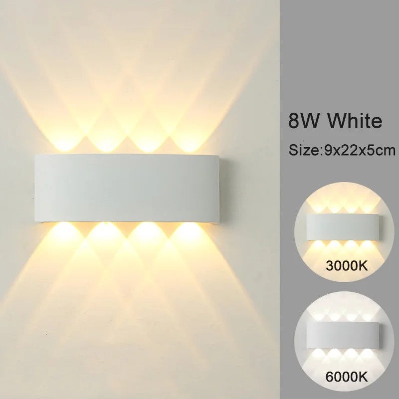 Modern Indoor Outdoor Lamp, White Up Down Wall Mount Lights